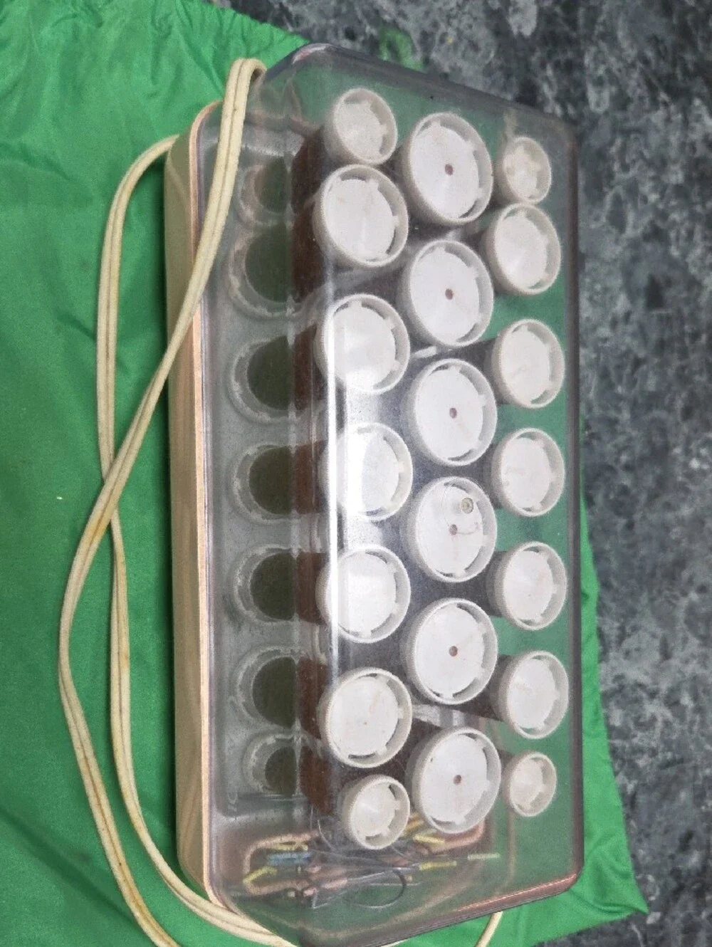 Electric Hair Roller Set in White with Clear Lid